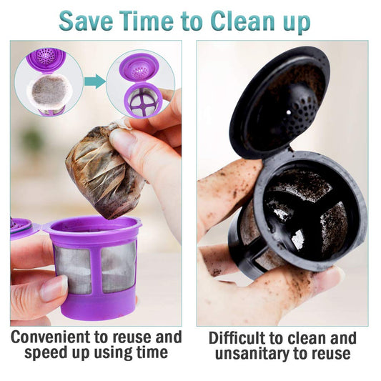 Disposable Coffee Filters with Lid Kerig Paper Filter for Reusable Single Serve Pods Compatible with Keurg 2.0 & 1.0 Coffee Maker - CAPMESSO