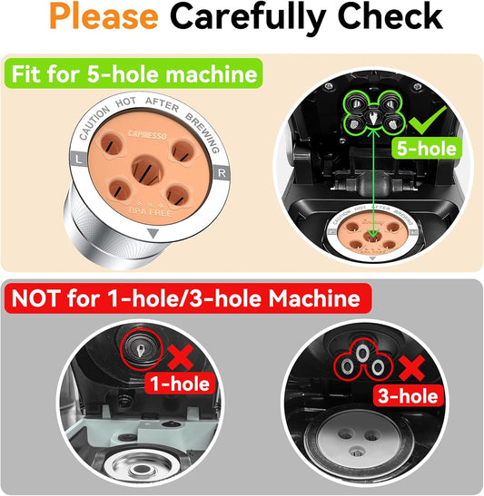 CAPMESSO refillable stainless steel 5-hole K-Cup for Keurig MultiStream brewers