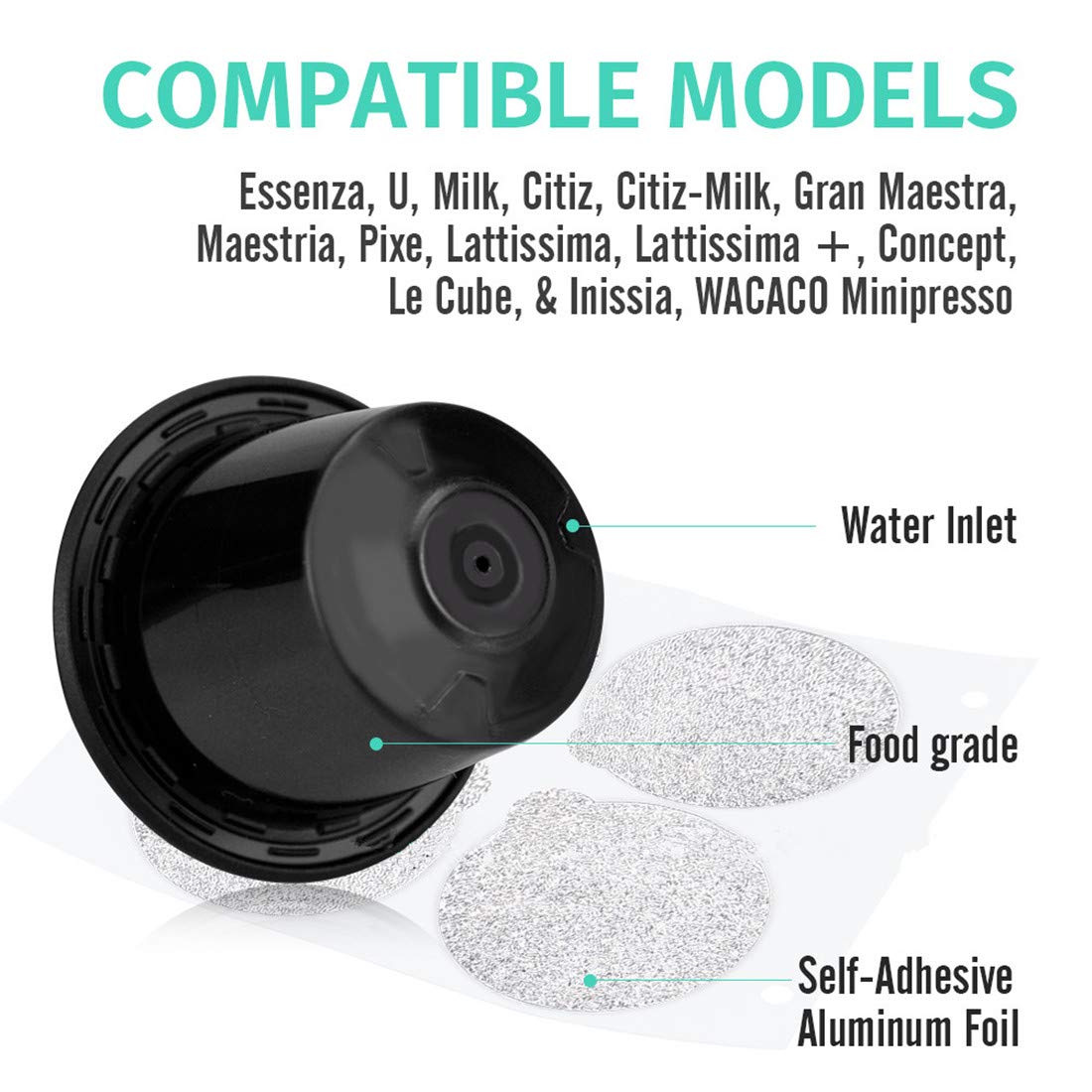 Reusable Espresso Capsules -Refillable Capsule Coffee Pods Filters Reusable 200 Times Compatible with Nespresso Original Line Machines - CAPMESSO