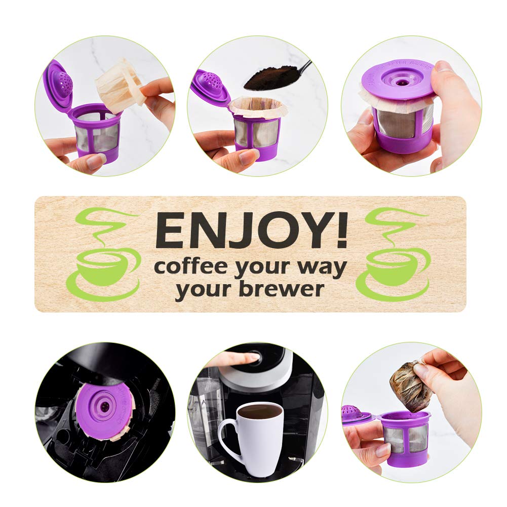 Disposable Coffee Paper Filters, 100 Count Keurg Cup Coffee Filters Compatible with Keurg Brewers Reusable Single Serve 1.0 and 2.0 Coffee Maker - CAPMESSO