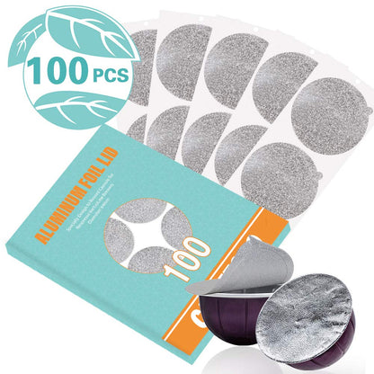 CAPMESSO Aluminum Foils Lids to Reuse Vertuoline Capsules Coffee Pods Compatible with Nespresso VertuoLine Machine 64mm(100/package) - CAPMESSO
