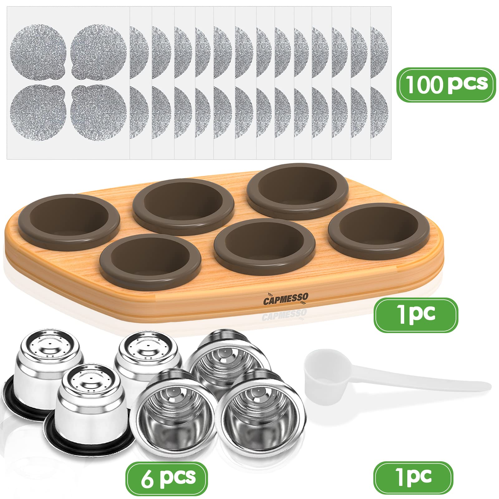 6pcs Nespresso Refillable Pods Stainless Steel Coffee Pods Compatible