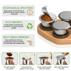 Reusable OriginalLine pods kept fresh in the wood holder