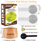 Vertuo foil seal kit with beech-wood holder, brush and scoop