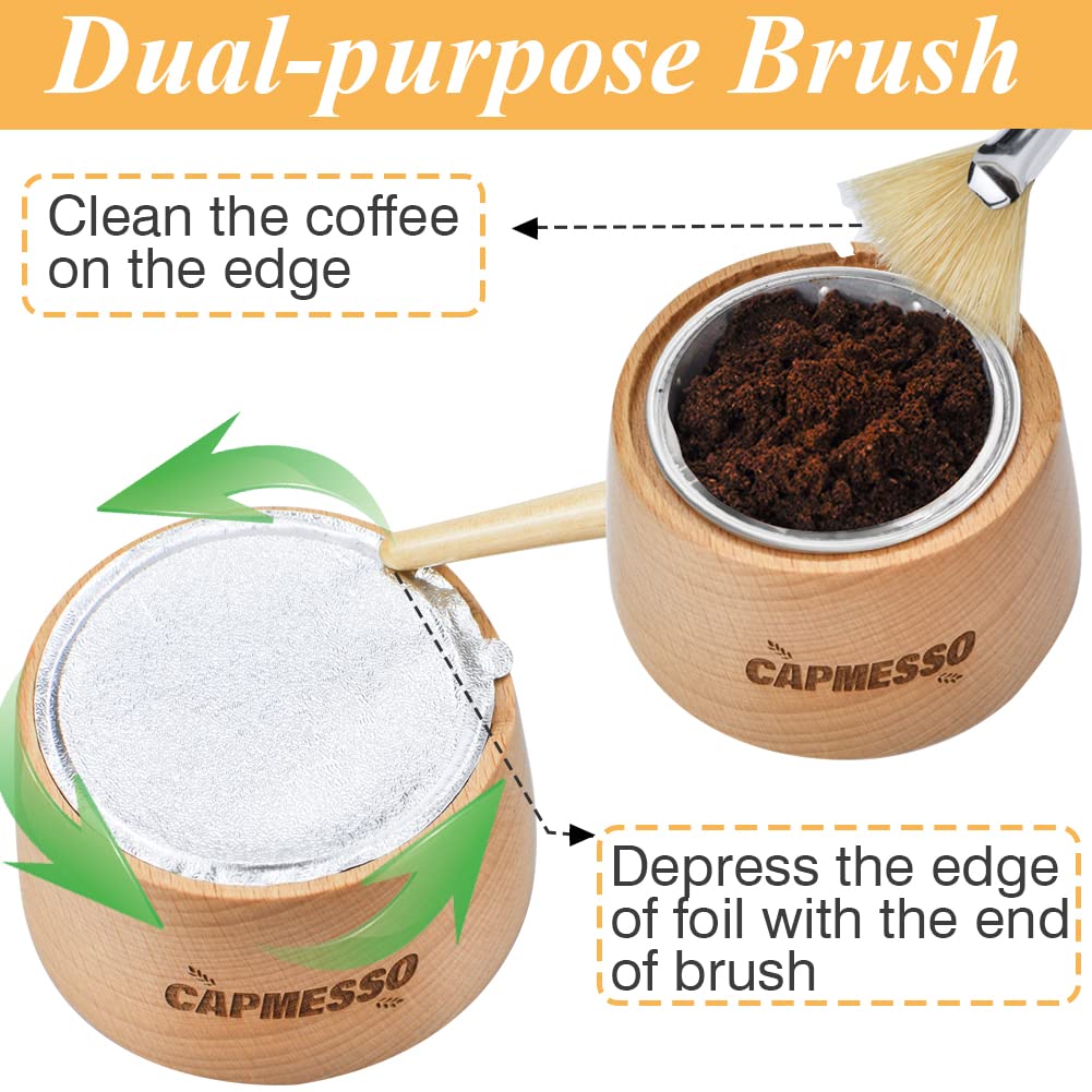 Vertuo foil seal kit with beech-wood holder, brush and scoop