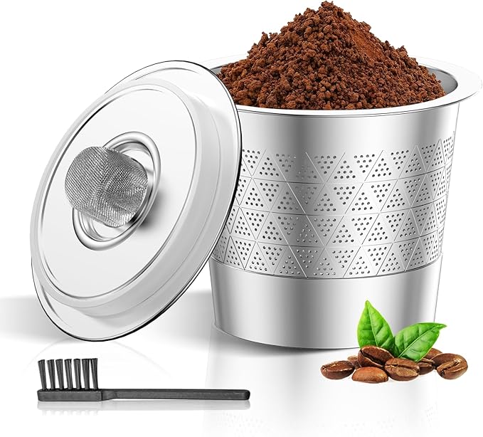 Reusable K-Cups for Keurig: Upgraded Dual-Mesh Reusable Coffee Pods for Richer Coffee NO Grit - Universal Stainless Steel Coffee Filter for Keurig 1.0 Coffee Maker, Eco-Friendly - CAPMESSO