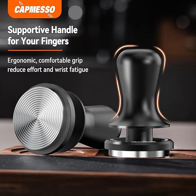 Espresso Tamper 58.35mm: Coffee Tamper for Breville Espresso Machine With Calibrated 3 Spring Loaded - 30lbs Espresso Accessories Tamper - CAPMESSO