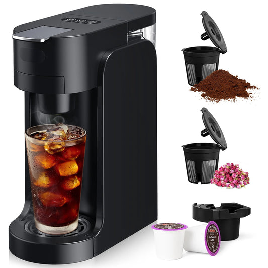 Capmesso Single Serve K Capsule Coffee Maker, Black Coffee Machine for K-Pod & Ground Coffee, New - CAPMESSO