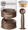 CAPMESSO Nespresso Vertuo refill kit with wood grain holder