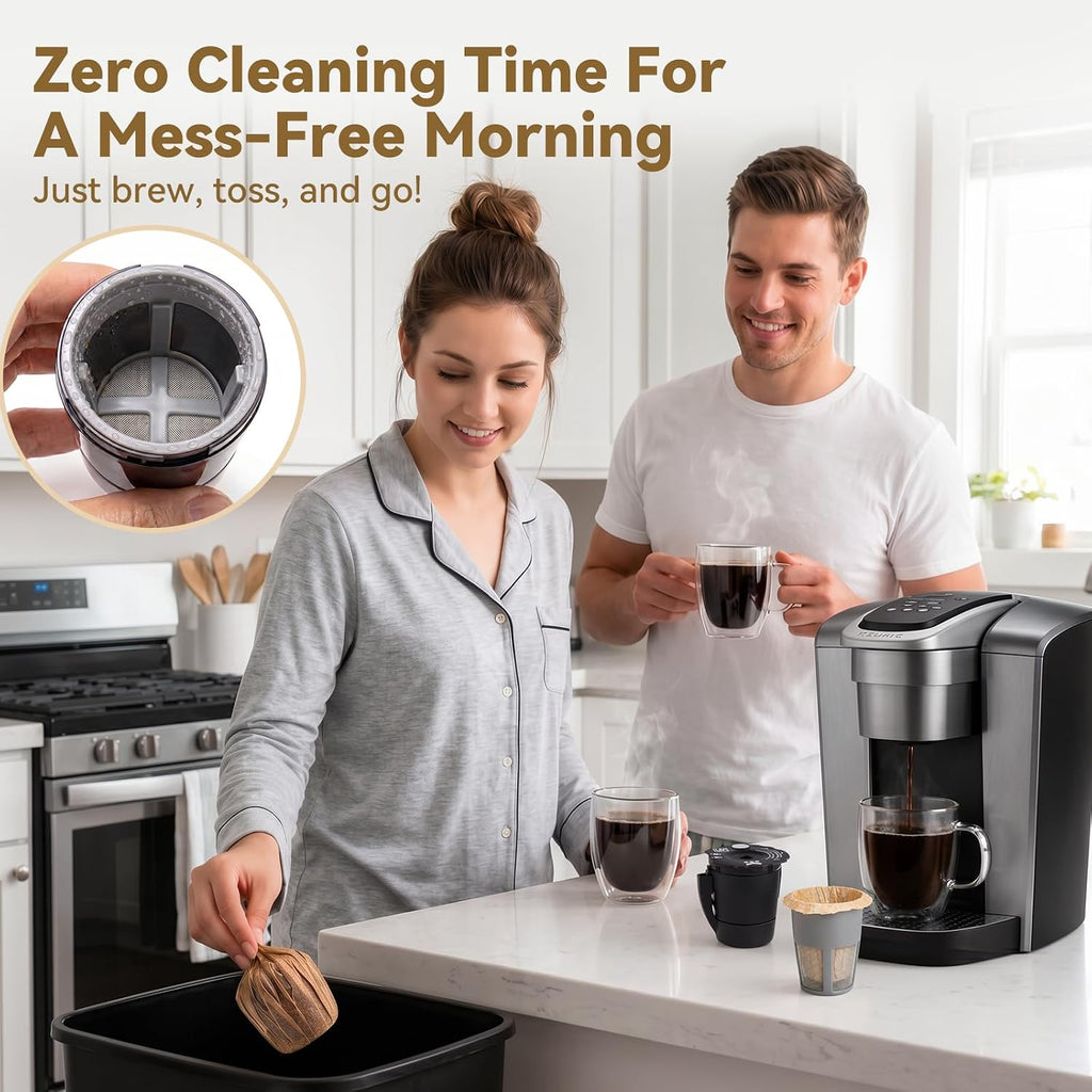 CAPMESSO 2.1" Tall Paper Coffee Filters for Large Reusable K-Cups