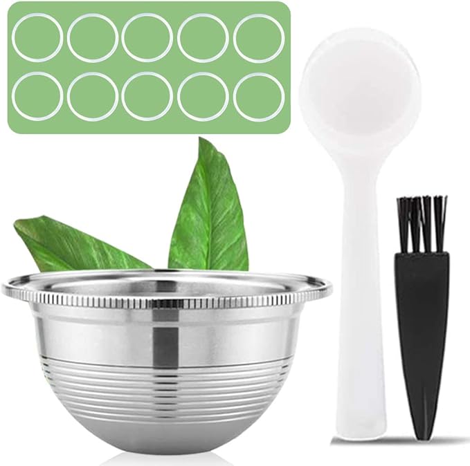 Coffee Capsule, Reusable Vertuoline Pod Refillable Vertuo Capsules Stainless Steel Compatible with Vertuoline Machine GCA1 and Delonghi ENV135S - CAPMESSO