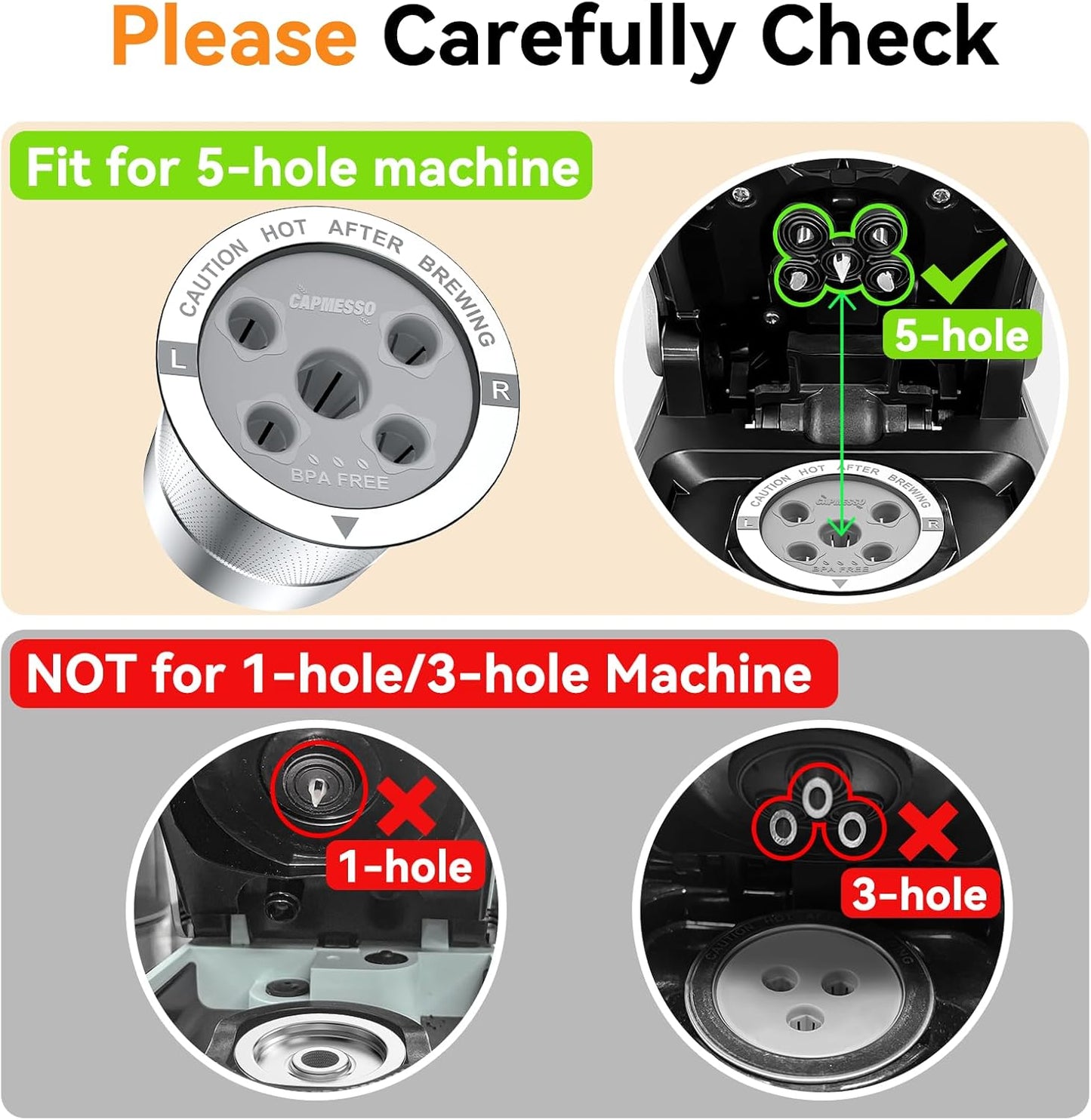 CAPMESSO Reusable K Cups for Keurig: 2025 Updated My K cup Metal Coffee Filter Refillable Coffee Pods with 5 Holes - for K Supreme/K Slim/K-Duo Gen2/K-Brew Chill with MultiStream Technology