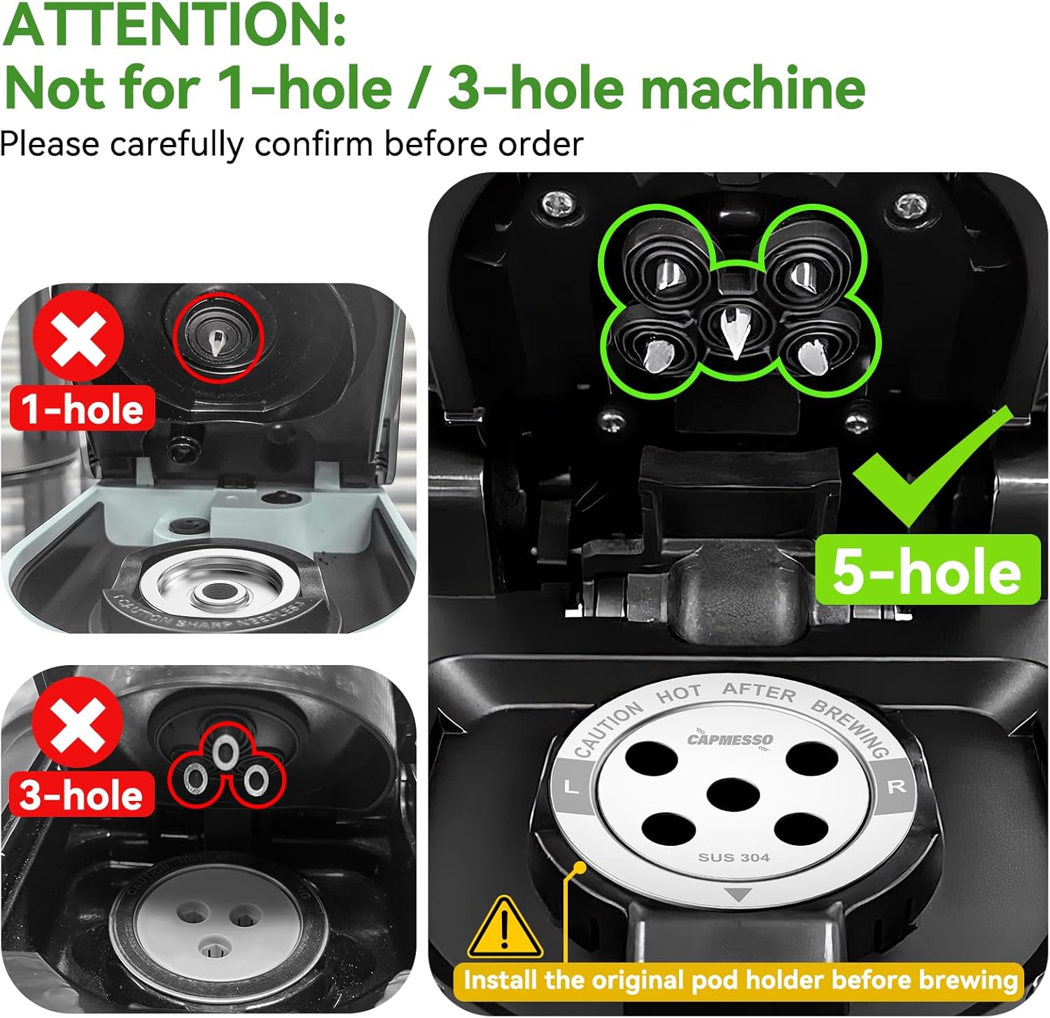 2026 All Stainless Steel Reusable 5 holes K Cups - CAPMESSO