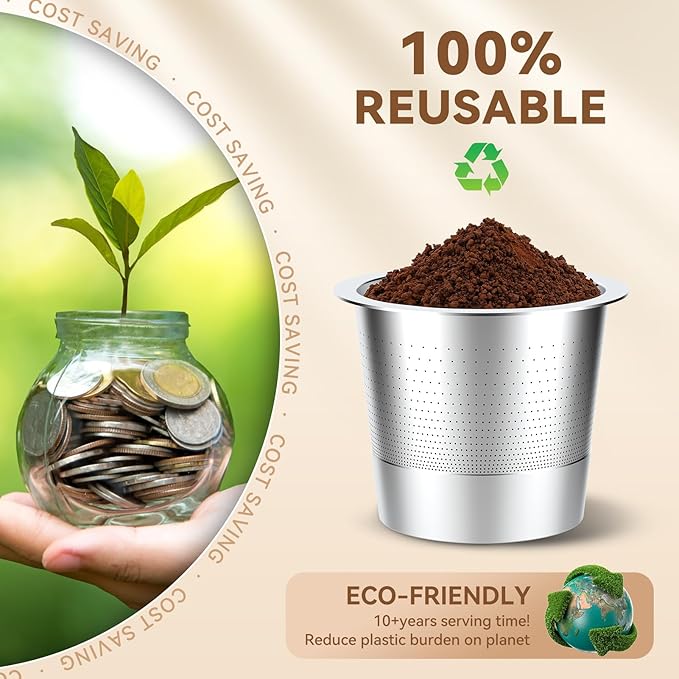 Dual-density mesh reusable K-Cup for single-needle Keurig brewers