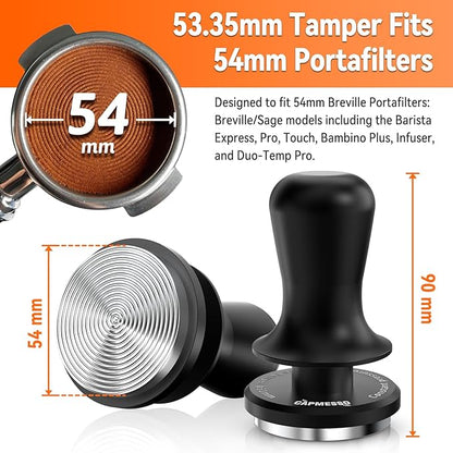 Espresso Tamper 58.35mm: Coffee Tamper for Breville Espresso Machine With Calibrated 3 Spring Loaded - 30lbs Espresso Accessories Tamper - CAPMESSO
