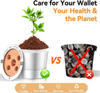 CAPMESSO refillable K-Cup in 304 stainless steel with light-brown lid