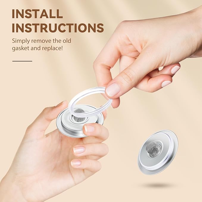 20 Pack Rubber Gasket for Reusable K Cups Refillable Coffee Pod Stainless Steel Lids Silicone Seals -Tight Seal, Safe, Durable - CAPMESSO