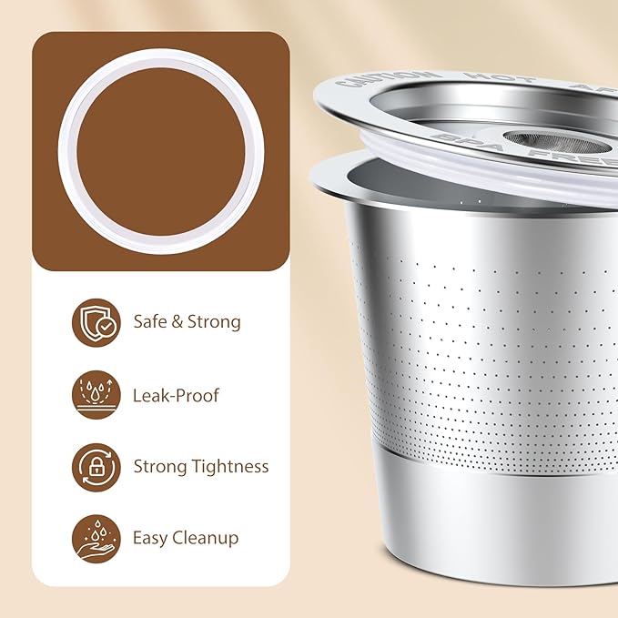 Leak-proof silicone replacement gasket for a reusable K-Cup
