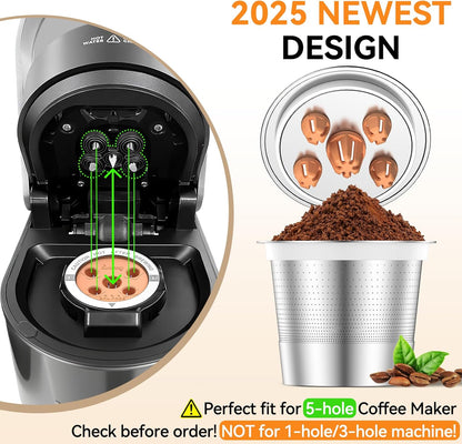 CAPMESSO Reusable K Cups for Keurig: 2025 Updated My K Cup Stainless Steel Coffee Filter Refillable Coffee Pods for K Supreme/K Slim/k-Duo Gen 2/K-Brew Chill with Multistream Technology