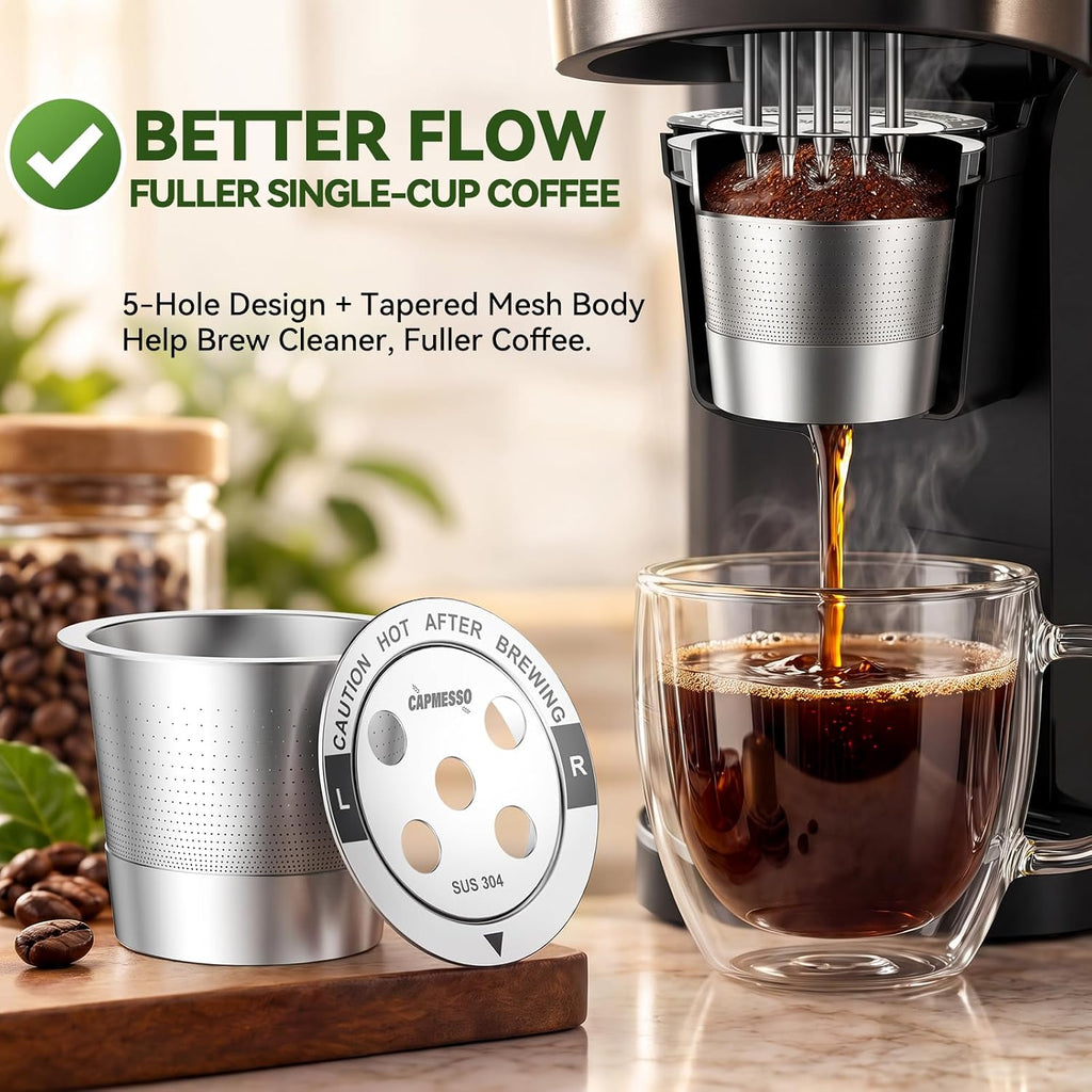 Reusable K-Cups & Carafe Filter Basket for Keurig K-Duo Gen 2 – Stainless Steel