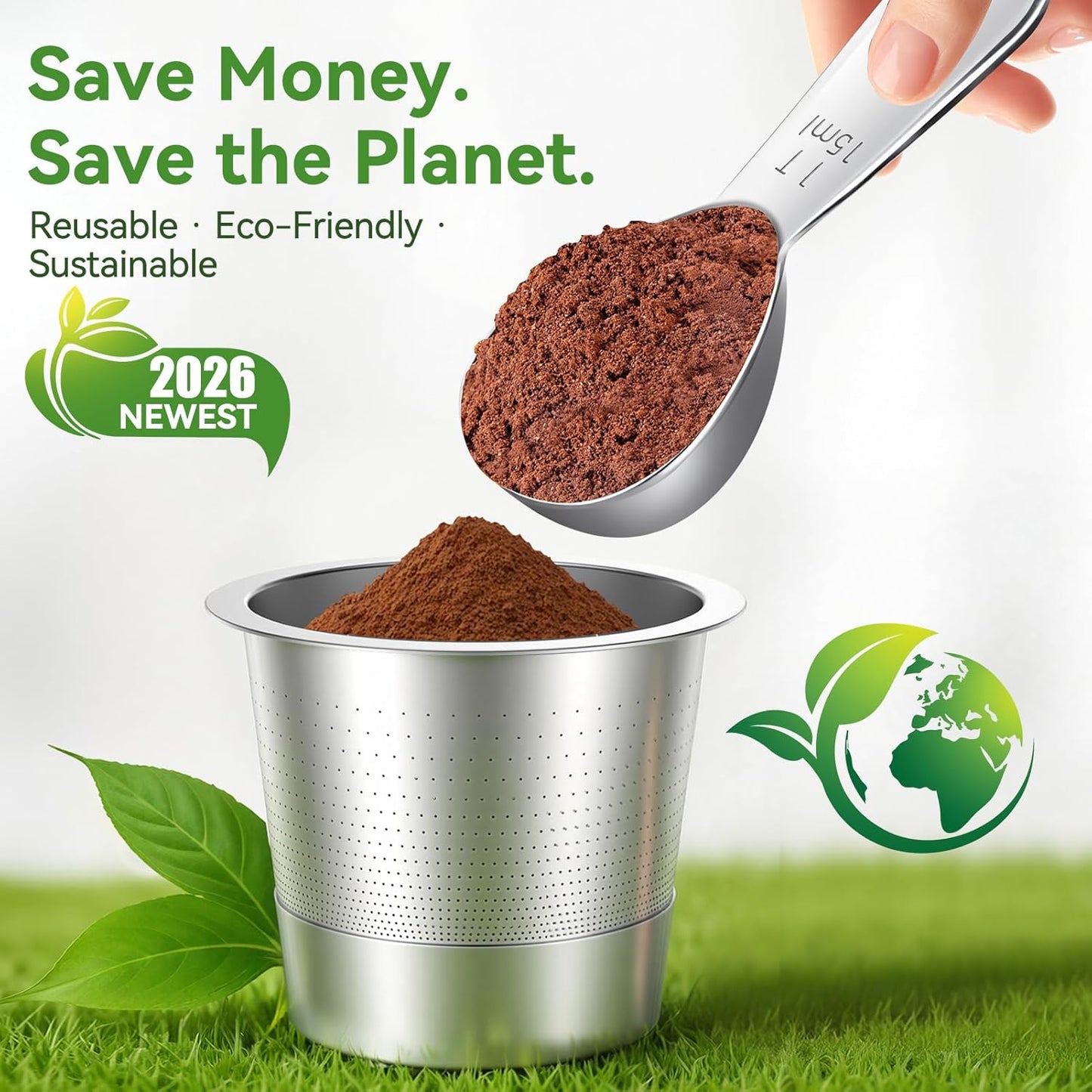 2026 All Stainless Steel Reusable 5 holes K Cups - CAPMESSO