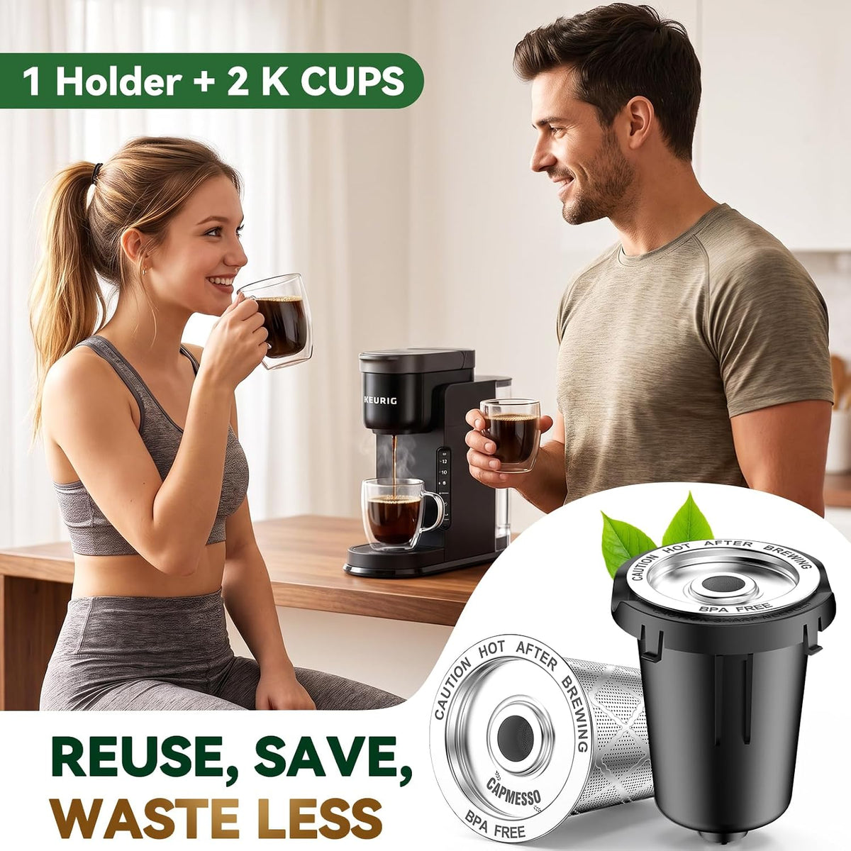 Exclusive Extra-Long 18g Stainless Steel K-Cup Set for Keurig 1.0