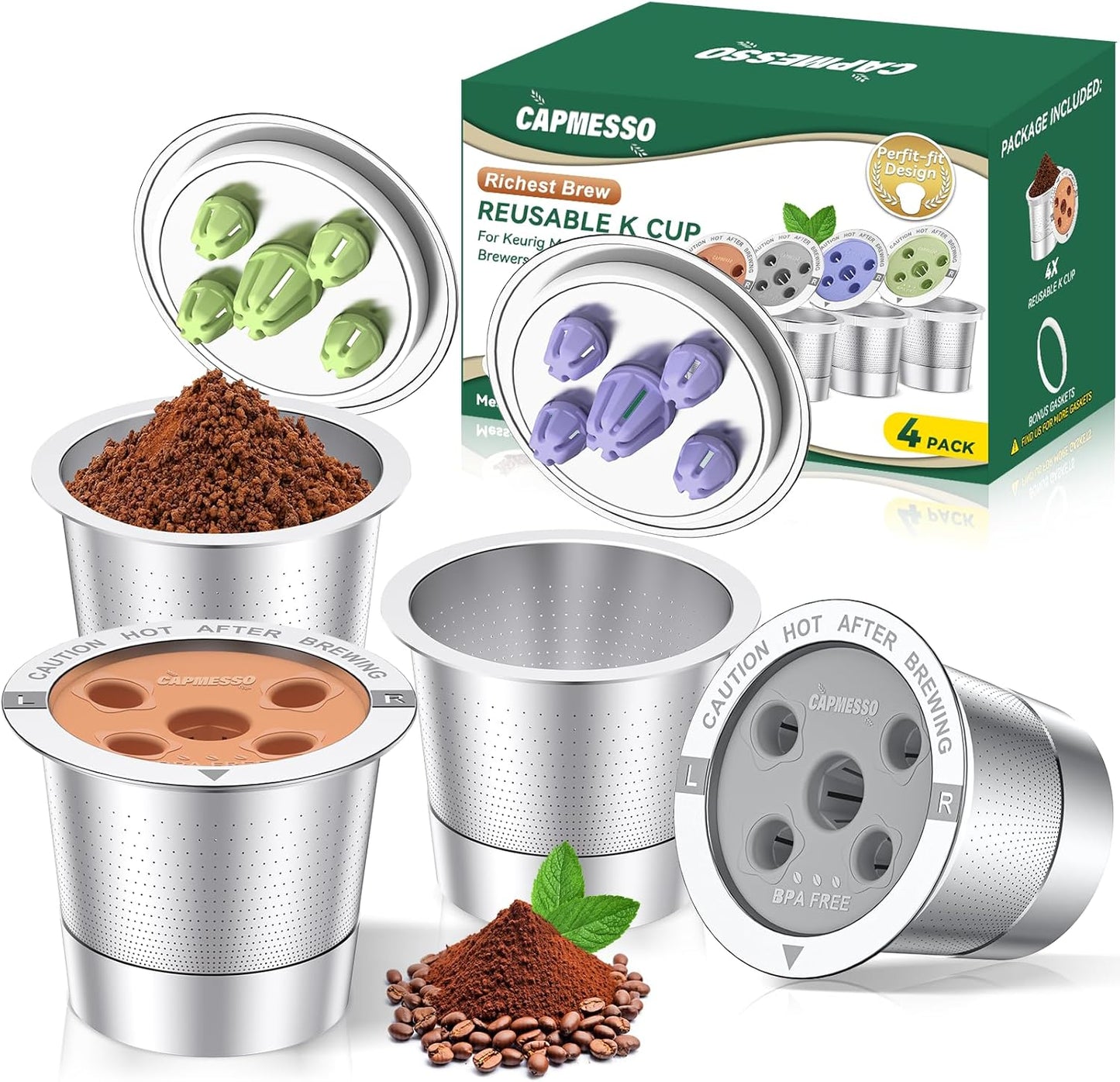 Reusable K Cups for Keurig:Updated Reusable Metal K Cup with 5 Holes - MultiStream Technology