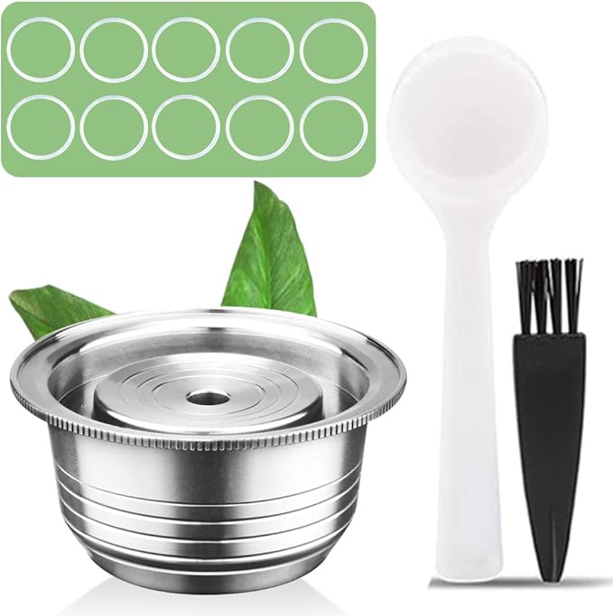Coffee Capsule, Reusable Vertuoline Pod Refillable Vertuo Capsules Stainless Steel Compatible with Vertuoline Machine GCA1 and Delonghi ENV135S - CAPMESSO