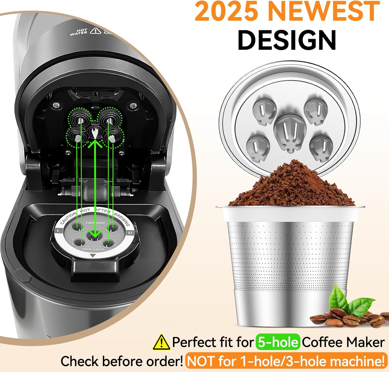 Reusable 5-Hole K-Cup for Keurig MultiStream – Grey | CAPMESSO