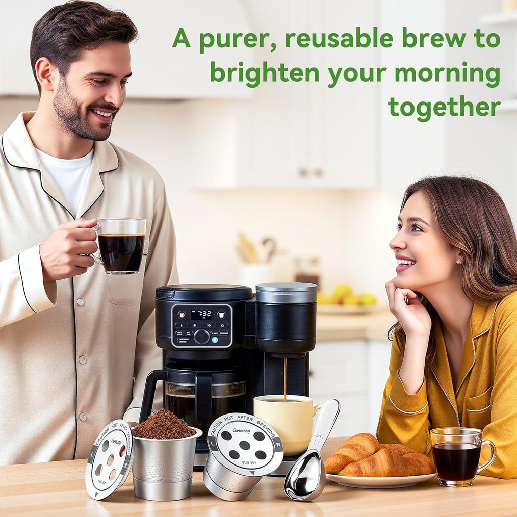 Plastic-free all-metal 5-hole reusable K-Cup for MultiStream Keurig