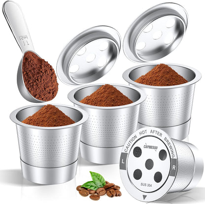 2026 All Stainless Steel Reusable 5 holes K Cups - CAPMESSO