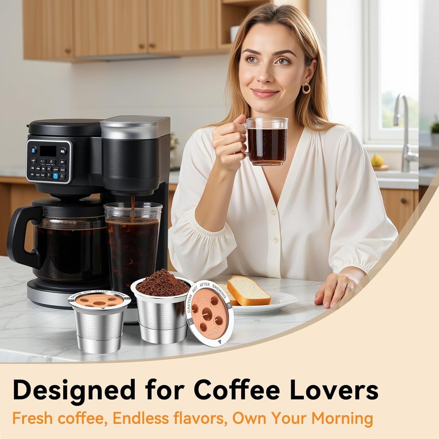 CAPMESSO Reusable K Cups for Keurig: 2025 Updated My K Cup Stainless Steel Coffee Filter Refillable Coffee Pods for K Supreme/K Slim/k-Duo Gen 2/K-Brew Chill with Multistream Technology