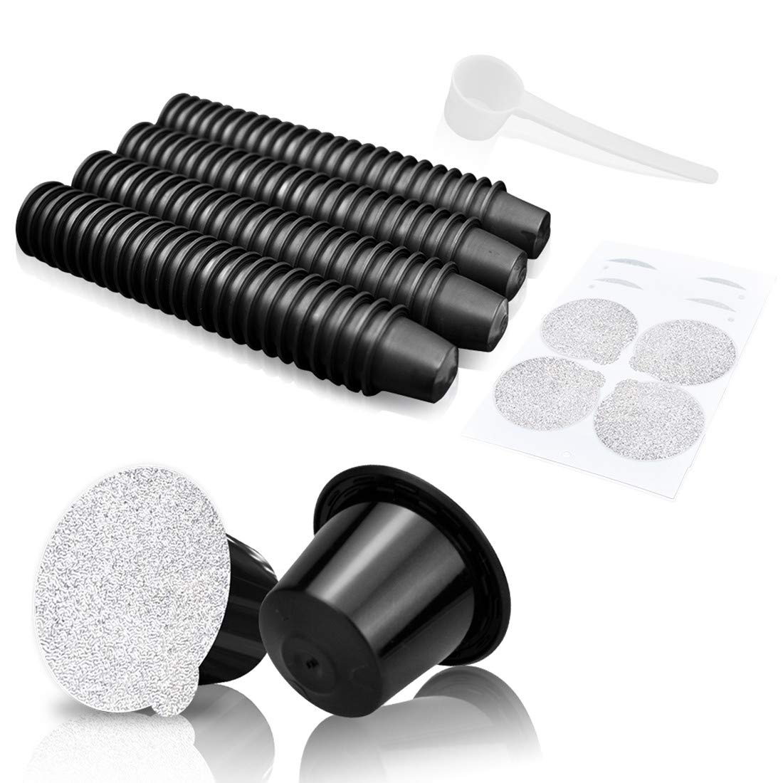 Reusable Espresso Capsules -Refillable Capsule Coffee Pods Filters Reusable 200 Times Compatible with Nespresso Original Line Machines