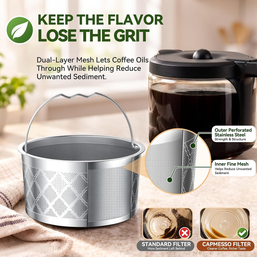 Reusable K-Cups & Carafe Filter Basket for Keurig K-Duo Gen 2 – Stainless Steel