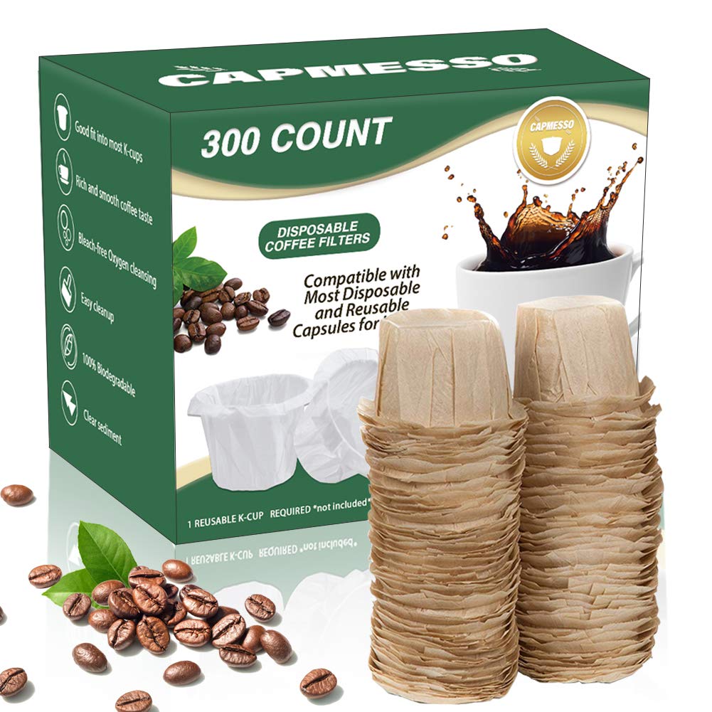 Disposable Coffee Paper Filters Replacement Kerig Filter Compatible with Reusable Single Serve Pods Keurig Coffee Maker-300 Count