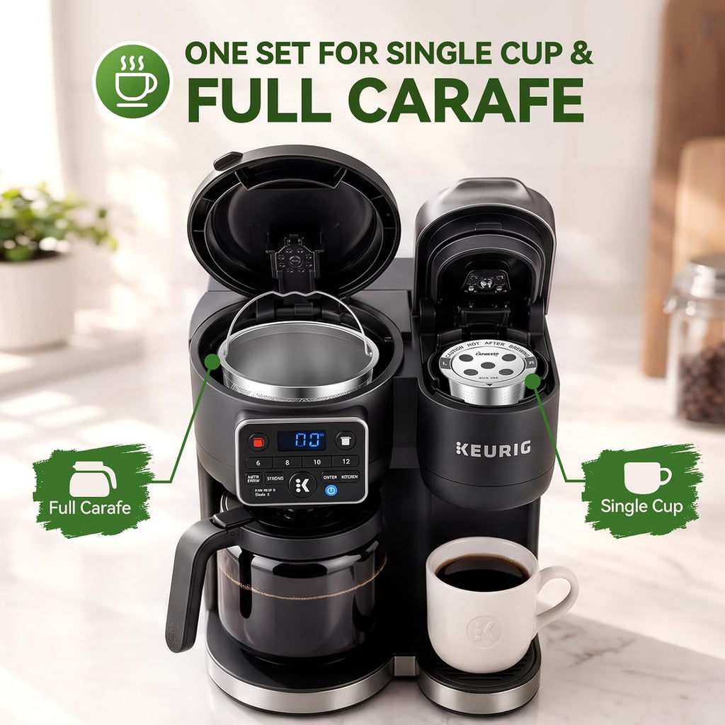 Reusable K-Cups & Carafe Filter Basket for Keurig K-Duo Gen 2 – Stainless Steel