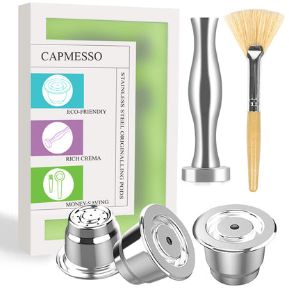 Reusable Coffee Capsules Refillable Originalline Pod Stainless Steel Compatible with Nespresso OriginalLine Machines - CAPMESSO