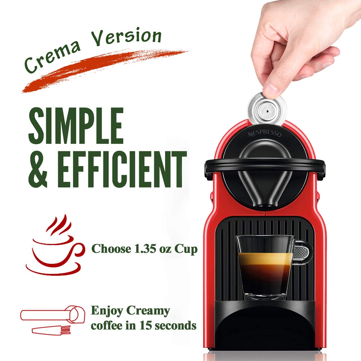 Reusable OriginalLine pod brewing espresso with crema