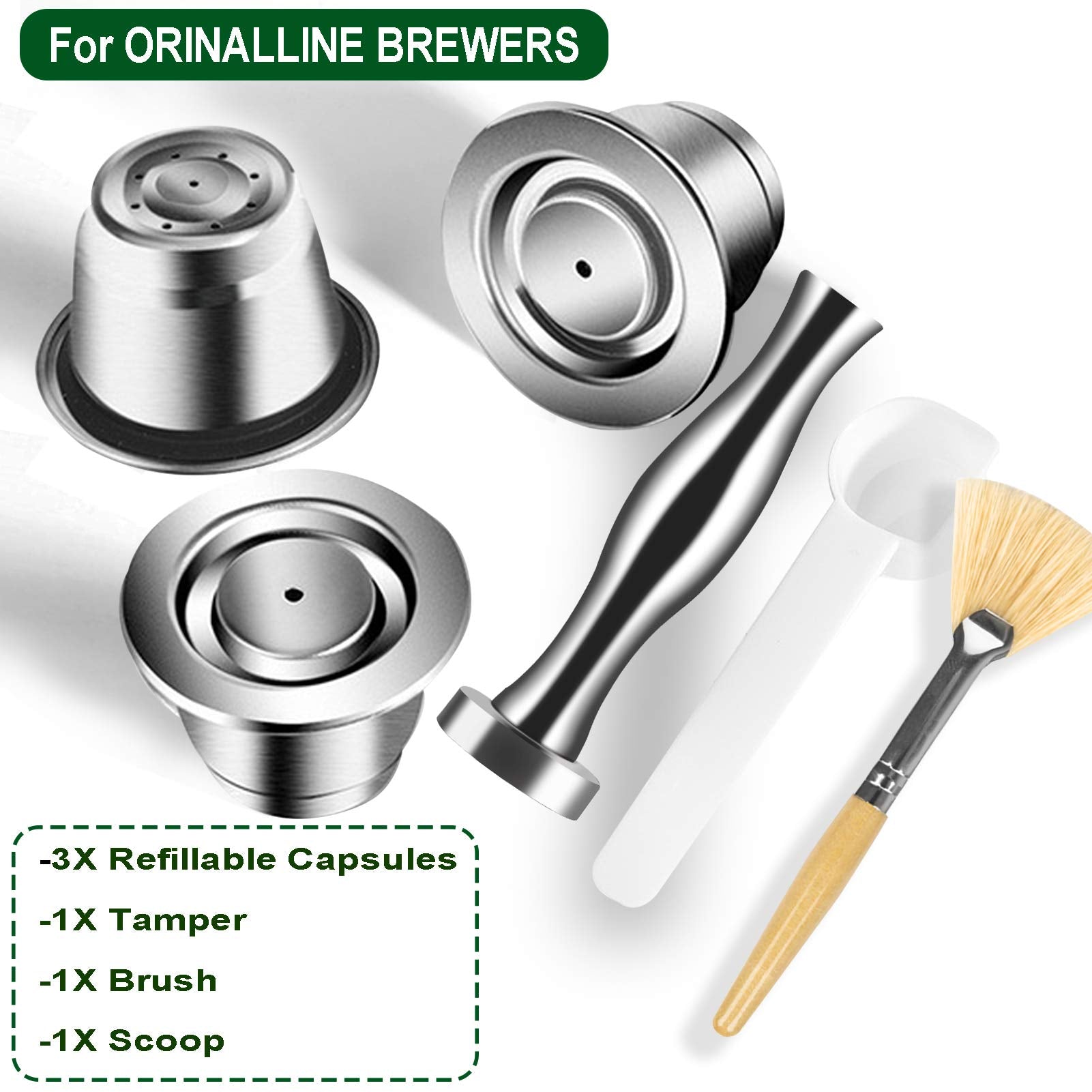 Reusable Coffee Capsules Refillable Originalline Pod Stainless Steel Compatible with Nespresso OriginalLine Machines