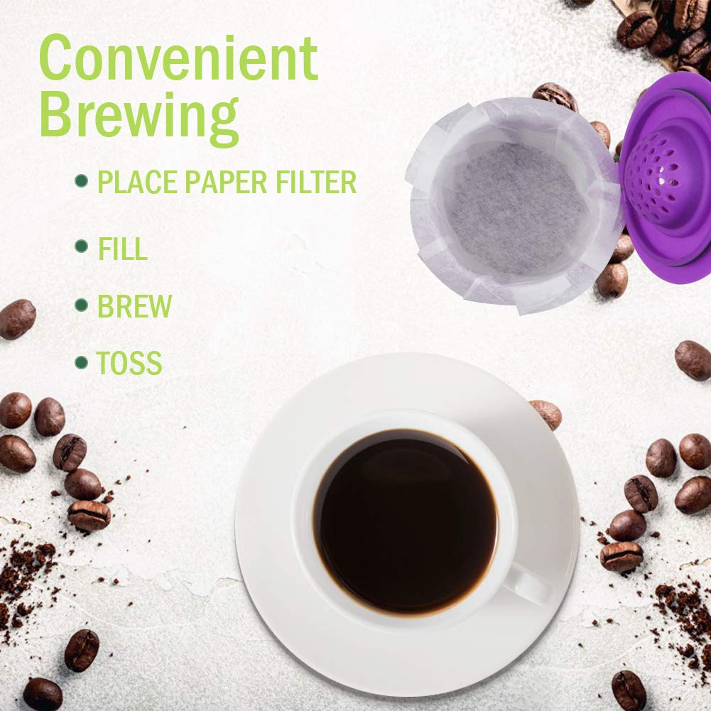 Disposable Coffee Paper Filters Replacement Kerig Filter Compatible with Reusable Single Serve Pods Keurig Coffee Maker-300 Count - CAPMESSO