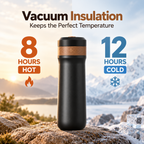 2-in-1 French Press Travel Mug – 320ml Insulated Coffee Maker