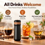 2-in-1 French Press Travel Mug – 320ml Insulated Coffee Maker