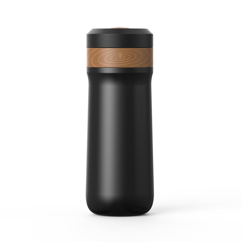 2-in-1 French Press Travel Mug – 320ml Insulated Coffee Maker