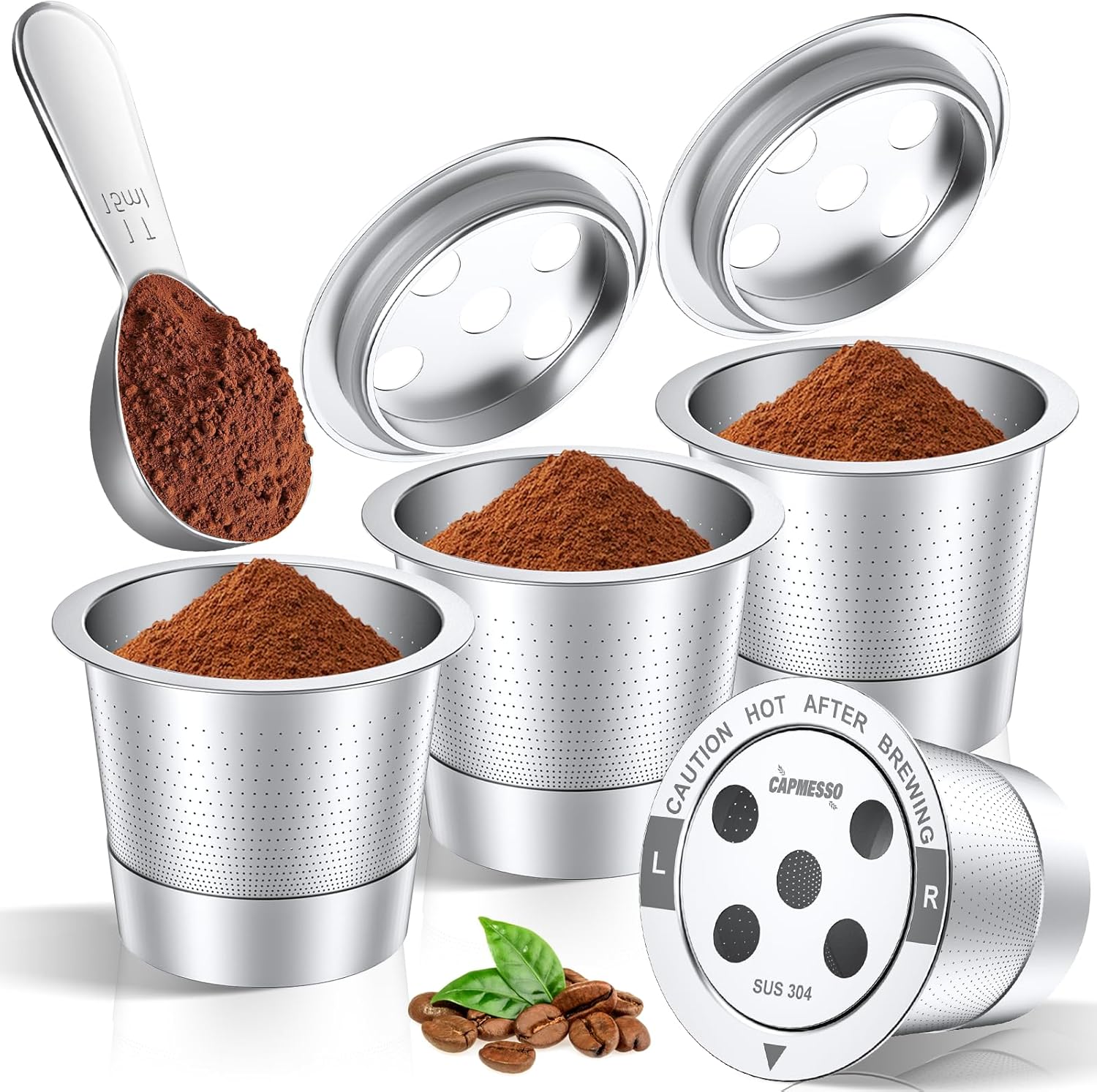 All-steel reusable K-Cup with 5-hole lid