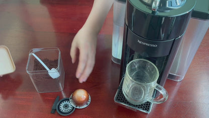 Reusable Coffee Capsule Lids for Reusable Nespresso Pods Vertuo, Food Grade Silicone Caps for Any Sizes of Refillable Vertuo Pods with Scoop and Brush